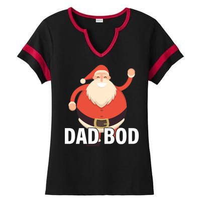 Dad Bod Santa Claus Christmas Ladies Halftime Notch Neck Tee