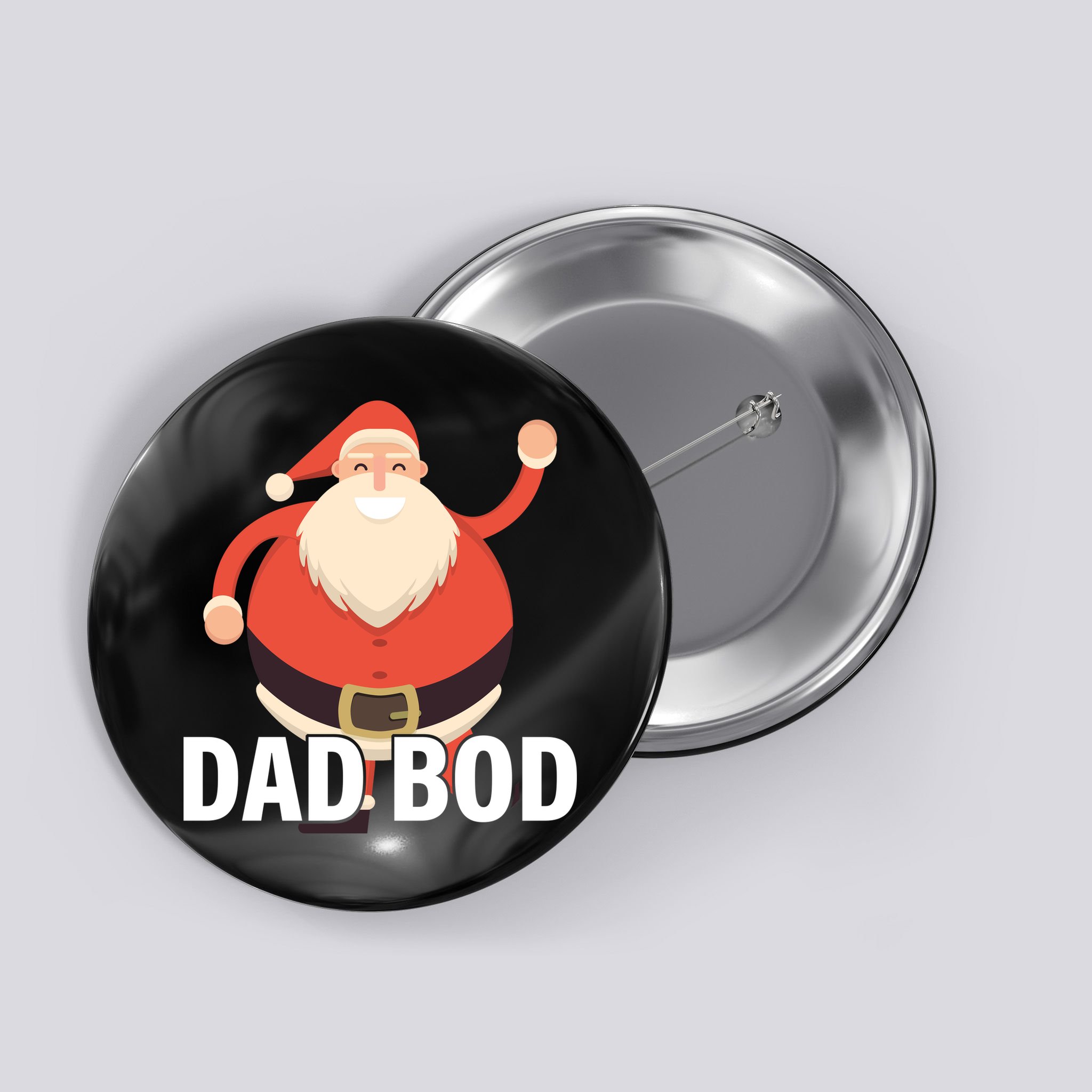 Dad Bod Santa Claus Christmas Button