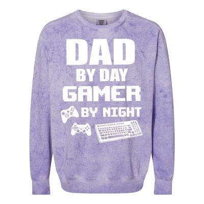 Dad By Day Gamer By Night Colorblast Crewneck Sweatshirt