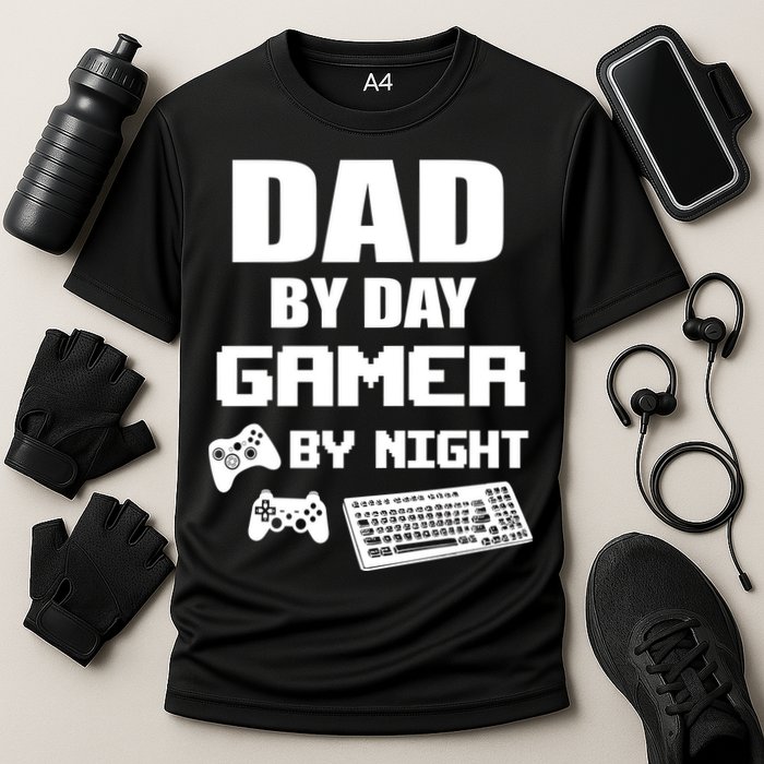Dad By Day Gamer By Night Cooling Performance Crew T-Shirt