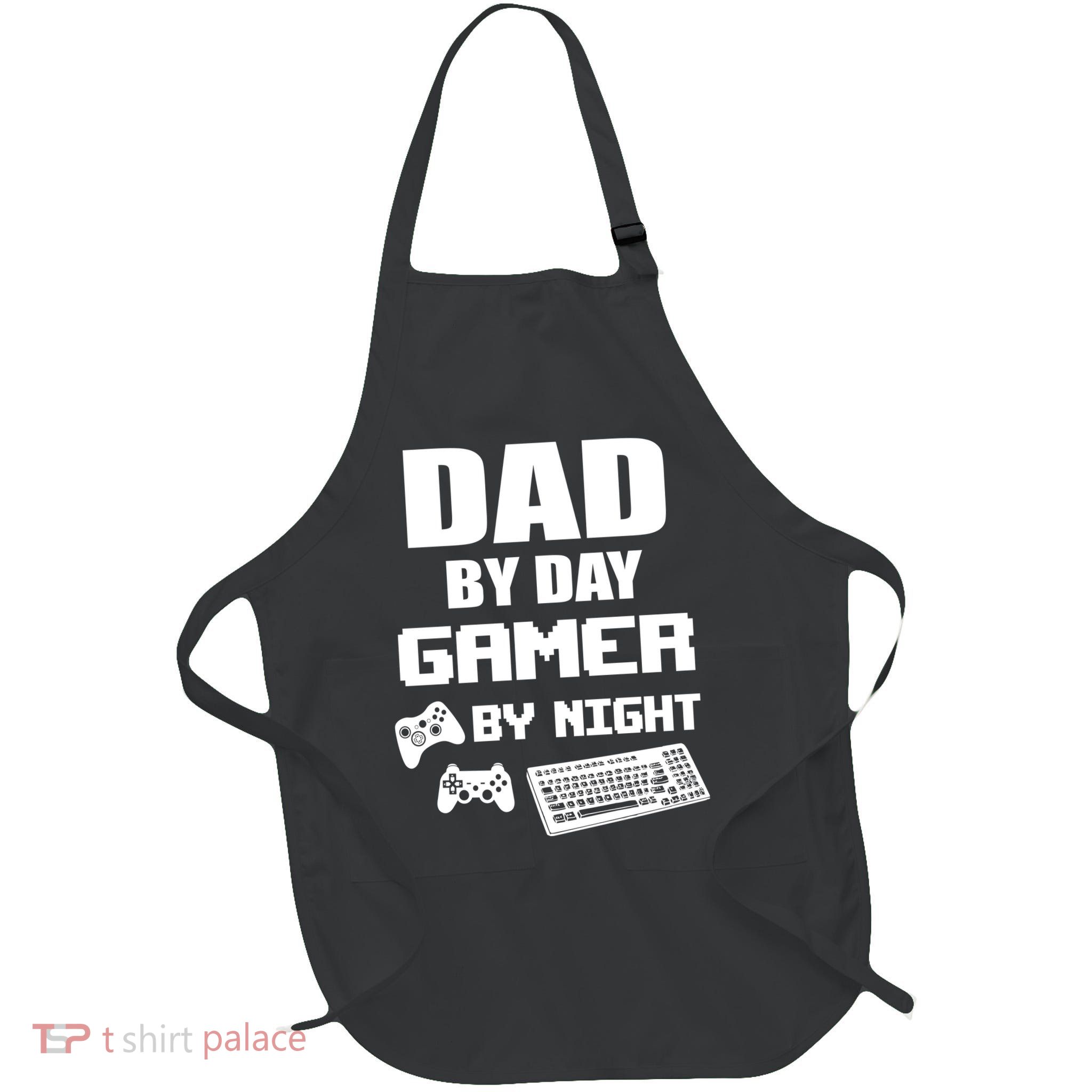 Dad By Day Gamer By Night Full-Length Apron With Pockets