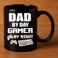 Dad By Day Gamer By Night 11oz C Handle Ceramic Mug