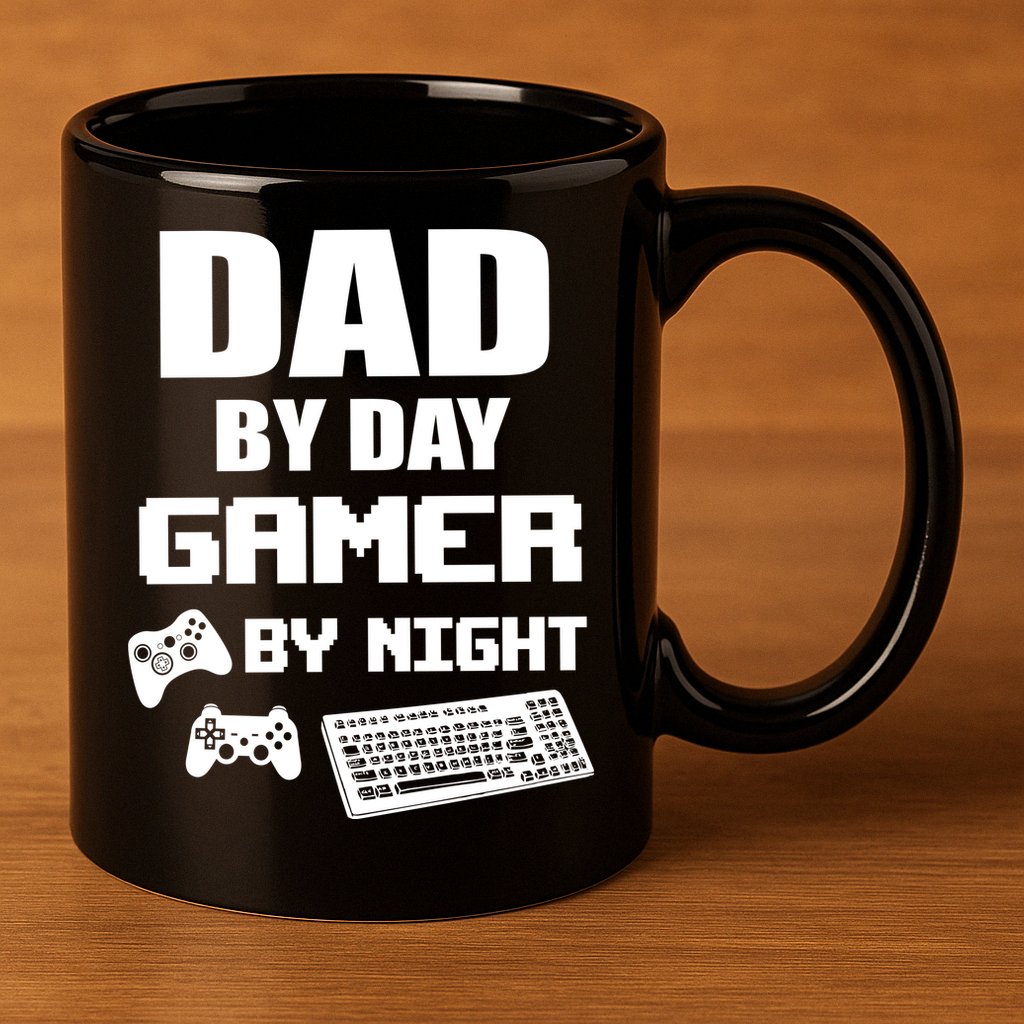 Dad By Day Gamer By Night 11oz C Handle Ceramic Mug