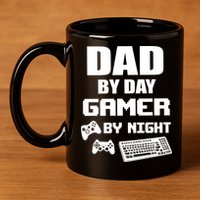 Dad By Day Gamer By Night 11oz C Handle Ceramic Mug