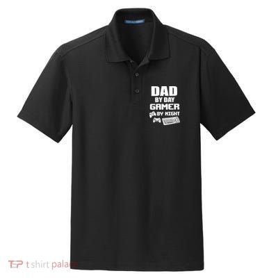 Dad By Day Gamer By Night Dry Zone Grid Polo