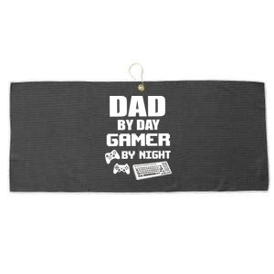 Dad By Day Gamer By Night Large Microfiber Waffle Golf Towel