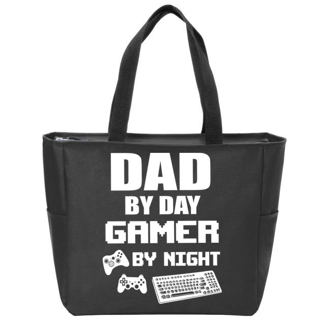 Dad By Day Gamer By Night Zip Tote Bag