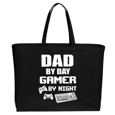 Dad By Day Gamer By Night Cotton Canvas Jumbo Tote