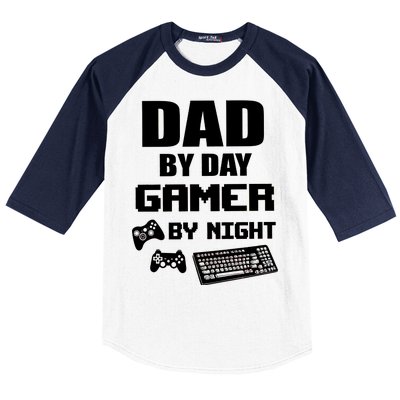 Dad By Day Gamer By Night Baseball Sleeve Shirt