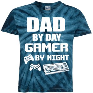 Dad By Day Gamer By Night Kids Tie-Dye T-Shirt