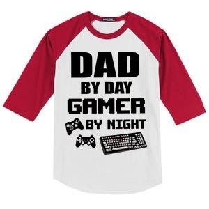 Dad By Day Gamer By Night Kids Colorblock Raglan Jersey