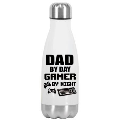 Dad By Day Gamer By Night Stainless Steel Insulated Water Bottle