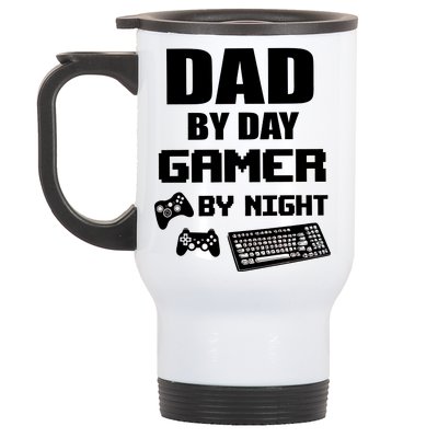 Dad By Day Gamer By Night Stainless Steel Travel Mug