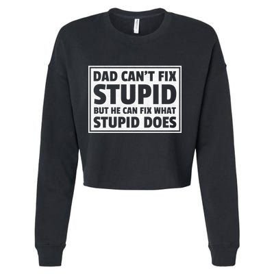 Dad Can't Fit Stupid But He Can What Stupid Does Cropped Pullover Crew