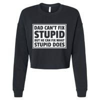 Dad Can't Fit Stupid But He Can What Stupid Does Cropped Pullover Crew