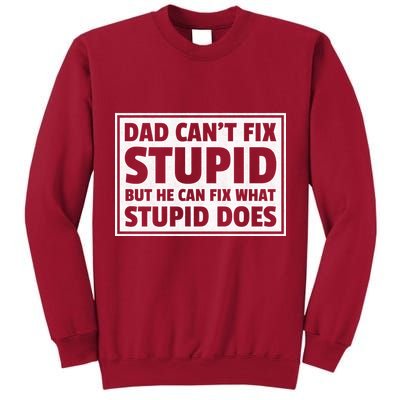 Dad Can't Fit Stupid But He Can What Stupid Does Tall Sweatshirt