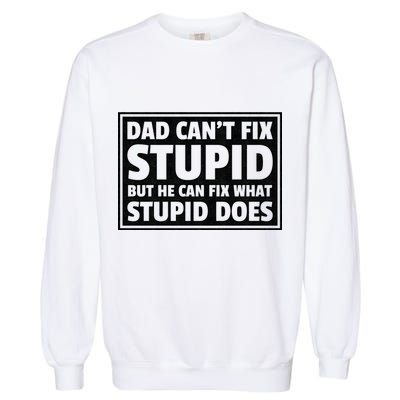Dad Can't Fit Stupid But He Can What Stupid Does Garment-Dyed Sweatshirt