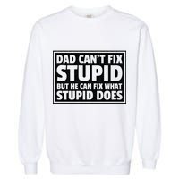 Dad Can't Fit Stupid But He Can What Stupid Does Garment-Dyed Sweatshirt