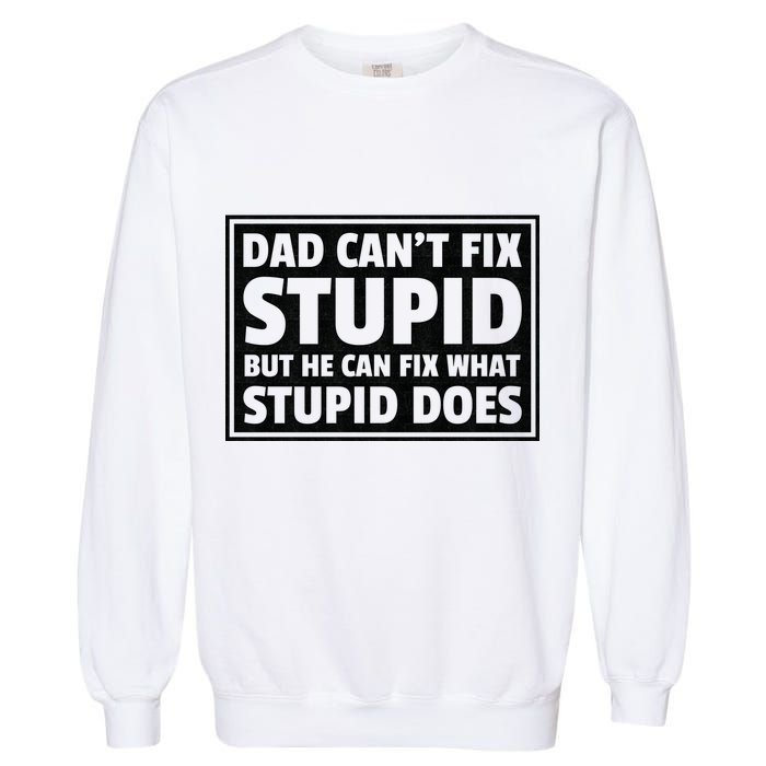 Dad Can't Fit Stupid But He Can What Stupid Does Garment-Dyed Sweatshirt