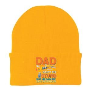 Dad Can't Fix Stupid But He Can Fix What Stupid Does Knit Cap Winter Beanie