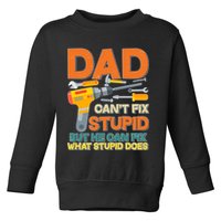 Dad Can't Fix Stupid But He Can Fix What Stupid Does Toddler Sweatshirt