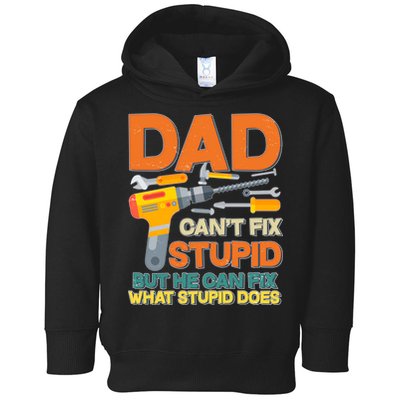 Dad Can't Fix Stupid But He Can Fix What Stupid Does Toddler Hoodie