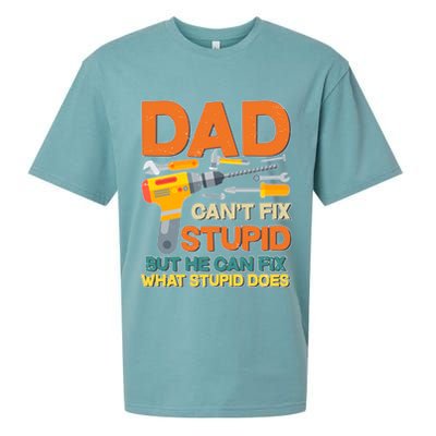 Dad Can't Fix Stupid But He Can Fix What Stupid Does Sueded Cloud Jersey T-Shirt