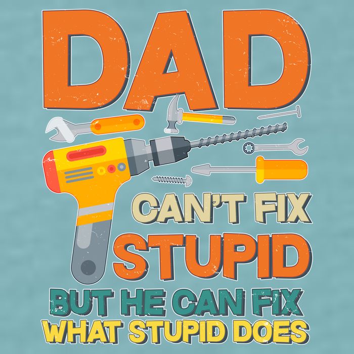 Dad Can't Fix Stupid But He Can Fix What Stupid Does Sueded Cloud Jersey T-Shirt