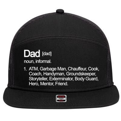 Dad Definition Of All Things 7 Panel Mesh Trucker Snapback Hat