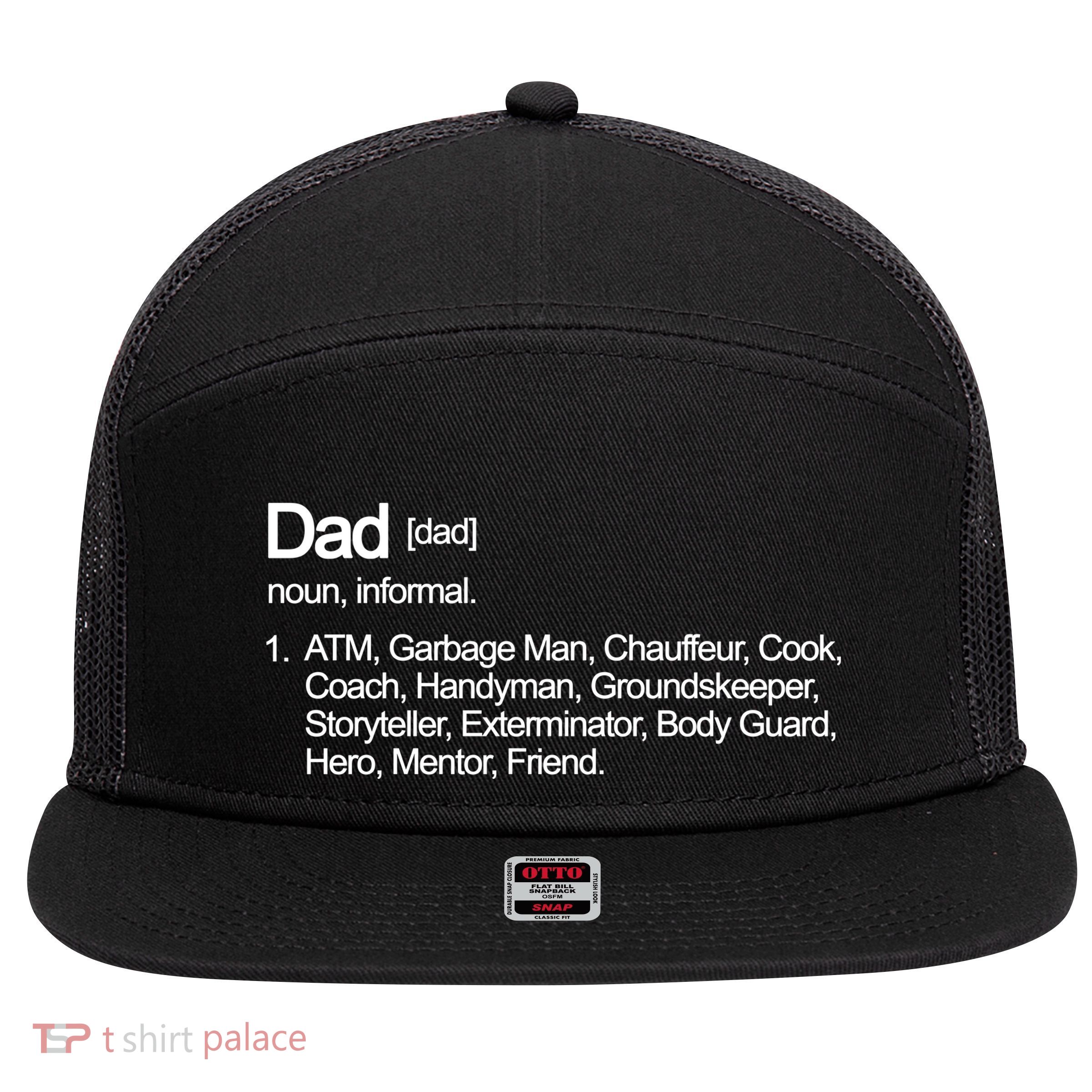 Dad Definition Of All Things 7 Panel Mesh Trucker Snapback Hat