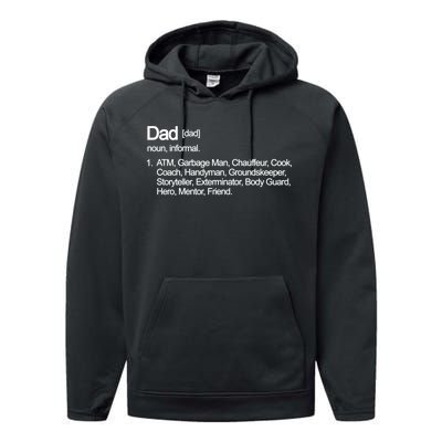 Dad Definition Of All Things Performance Fleece Hoodie