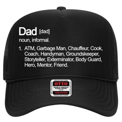 Dad Definition Of All Things High Crown Mesh Back Trucker Hat