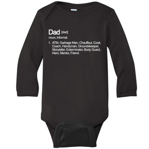 Dad Definition Of All Things Baby Long Sleeve Bodysuit