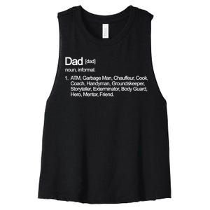 Dad Definition Of All Things Women's Racerback Cropped Tank