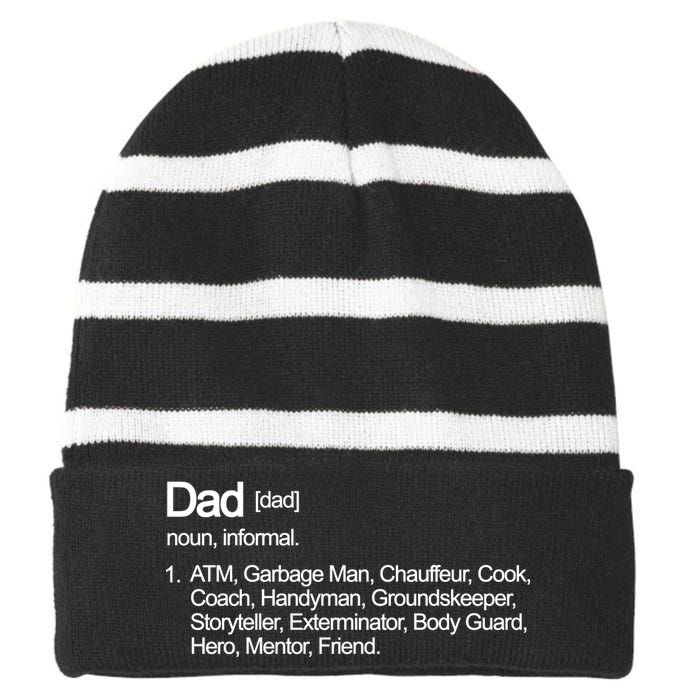 Dad Definition Of All Things Striped Beanie with Solid Band