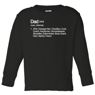 Dad Definition Of All Things Toddler Long Sleeve Shirt