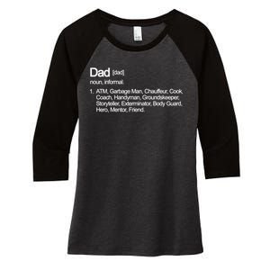 Dad Definition Of All Things Women's Tri-Blend 3/4-Sleeve Raglan Shirt