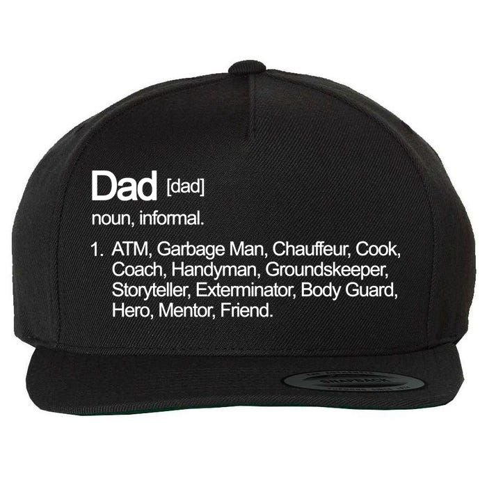 Dad Definition Of All Things Wool Snapback Cap