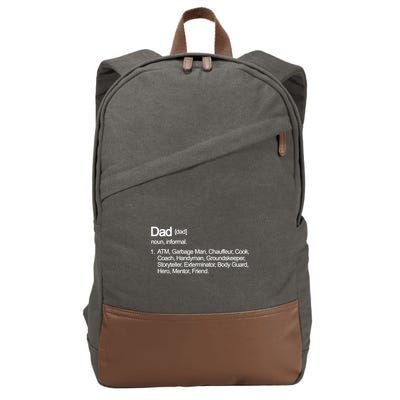 Dad Definition Of All Things Cotton Canvas Backpack