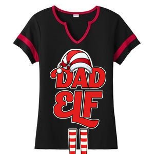 Dad Elf Ladies Halftime Notch Neck Tee