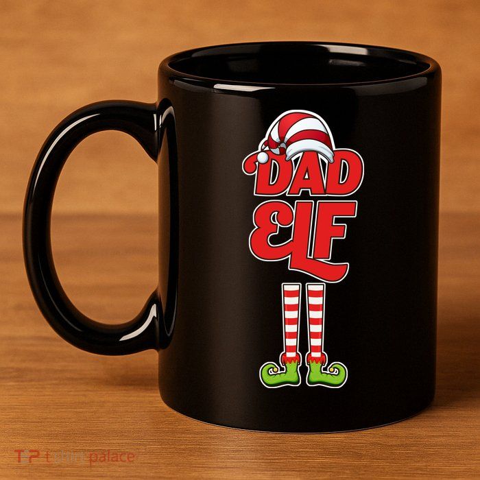 Dad Elf 11oz C Handle Ceramic Mug
