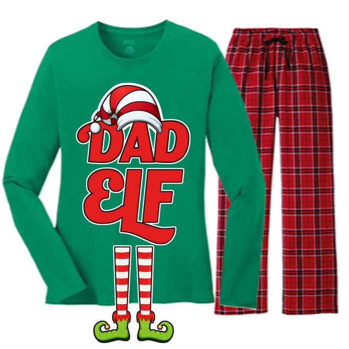 Dad Elf Women's Long Sleeve Flannel Pajama Set 