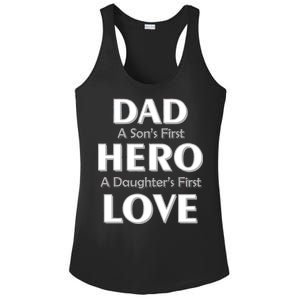 Dad First Hero And Love Ladies PosiCharge Competitor Racerback Tank