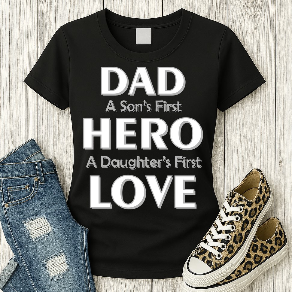 Dad First Hero And Love Womens T-Shirt