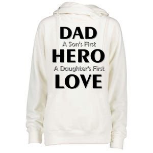 Dad First Hero And Love Womens Funnel Neck Pullover Hood