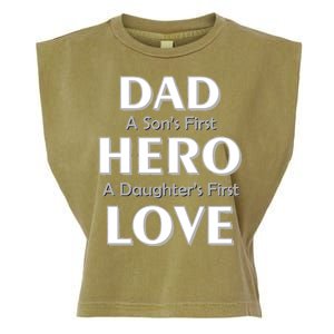 Dad First Hero And Love Garment-Dyed Women's Muscle Tee