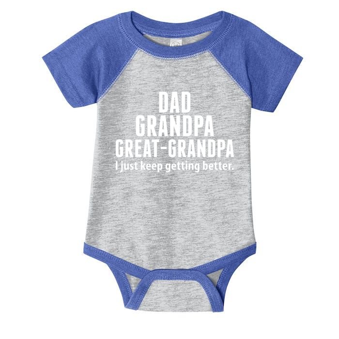 Dad Grandpa Great-Grandpa I Just Keep Getting Better Infant Baby Jersey Bodysuit