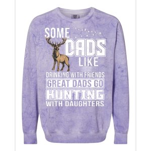 Dad Hunting With Daughters Colorblast Crewneck Sweatshirt