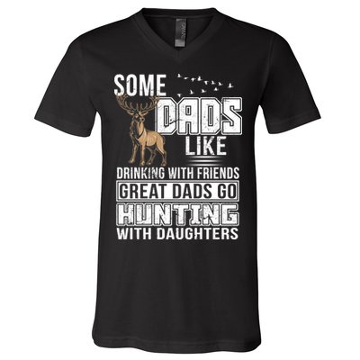 Dad Hunting With Daughters V-Neck T-Shirt