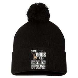 Dad Hunting With Daughters Pom Pom 12in Knit Beanie